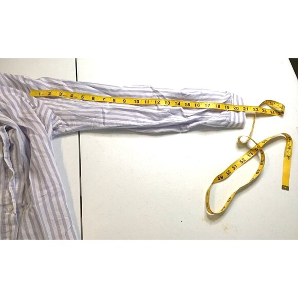 PASSAPORT- WOMENS BLUE/WHITE STRIPE FRONT EMBROIDER LONG SLEEVE 100% COTTON SZ L - Picture 5 of 7